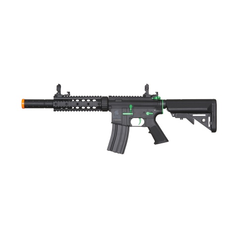 Lancer Tactical Gen 2 M4 SD Carbine Airsoft AEG Rifle with Mock Suppressor (Color: Black / Green)