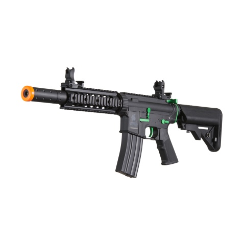 Lancer Tactical Gen 2 M4 SD Carbine Airsoft AEG Rifle with Mock Suppressor (Color: Black / Green)