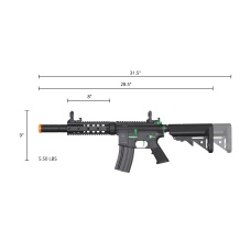 Lancer Tactical Gen 2 M4 SD Carbine Airsoft AEG Rifle with Mock Suppressor (Color: Black / Green)