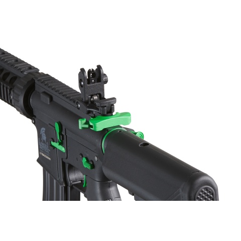 Lancer Tactical Gen 2 M4 SD Carbine Airsoft AEG Rifle with Mock Suppressor (Color: Black / Green)