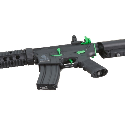 Lancer Tactical Gen 2 M4 SD Carbine Airsoft AEG Rifle with Mock Suppressor (Color: Black / Green)