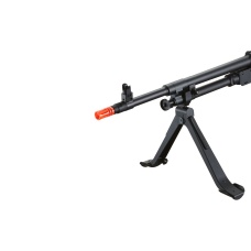 Lancer Tactical Full Metal M240W Airsoft AEG Squad Automatic Machine Gun with Box Magazine (Color: Black & Wood)