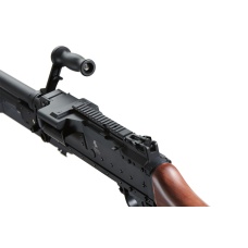 Lancer Tactical Full Metal M240W Airsoft AEG Squad Automatic Machine Gun with Box Magazine (Color: Black & Wood)