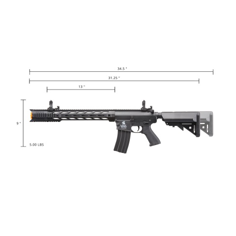 Lancer Tactical Gen 2 M4 SPR Interceptor Airsoft AEG Rifle (Color: Black)