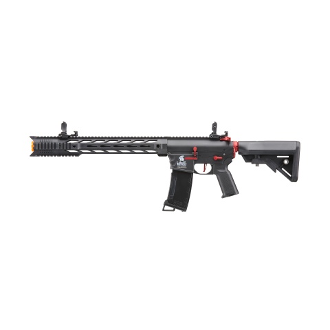 Lancer Tactical Gen 3 M4 SPR Interceptor Airsoft AEG Rifle with Red Accents (Color: Black)