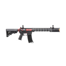 Lancer Tactical Gen 3 M4 SPR Interceptor Airsoft AEG Rifle with Red Accents (Color: Black)