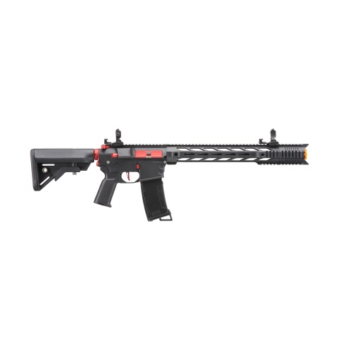 Lancer Tactical Gen 3 M4 SPR Interceptor Airsoft AEG Rifle with Red Accents (Color: Black)