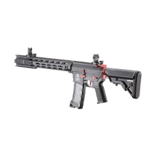 Lancer Tactical Gen 3 M4 SPR Interceptor Airsoft AEG Rifle with Red Accents (Color: Black)