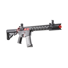 Lancer Tactical Gen 3 M4 SPR Interceptor Airsoft AEG Rifle with Red Accents (Color: Black)