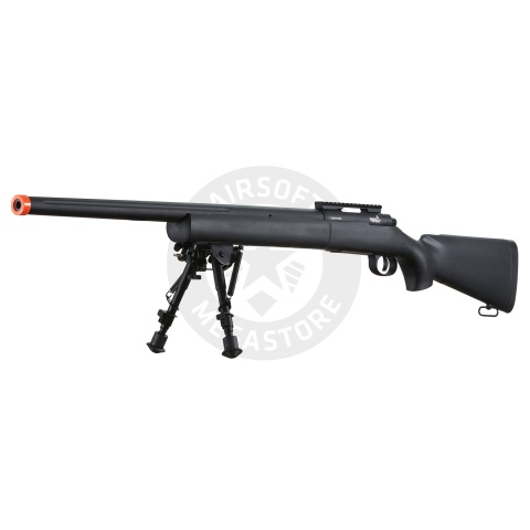 Lancer Tactical High FPS M24 Bolt Action Spring Powered Sniper Rifle w/ Bipod (Color: Black)