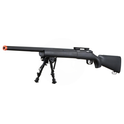 Lancer Tactical High FPS M24 Bolt Action Spring Powered Sniper Rifle w/ Bipod (Color: Black)