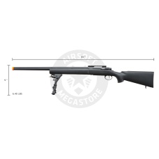 Lancer Tactical High FPS M24 Bolt Action Spring Powered Sniper Rifle w/ Bipod (Color: Black)