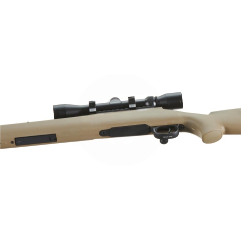 Lancer Tactical High FPS M24 Bolt Action Spring Powered Sniper Rifle w/ Scope  (Color: Tan)