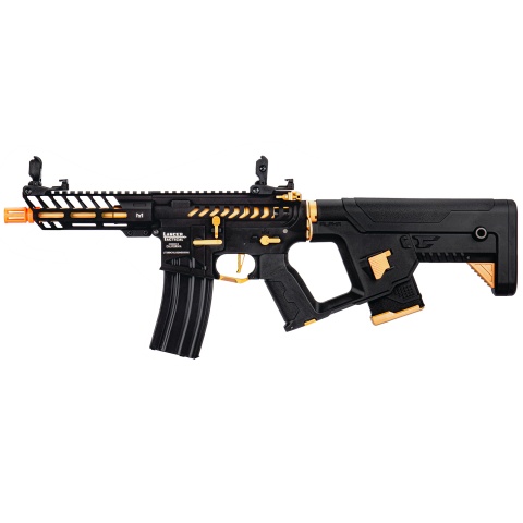 Lancer Tactical Enforcer Needletail Skeleton M4 AEG Rifle with Alpha Stock (Color: Black & Gold)