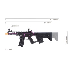 Lancer Tactical Low FPS Enforcer Needletail Skeleton M4 AEG Rifle with Alpha Stock (Color: Black & Purple)