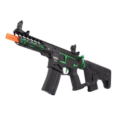 Lancer Tactical Enforcer NEEDLETAIL Skeleton AEG [Low FPS] w/ Alpha Stock (BLACK/GREEN)