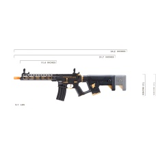 Lancer Tactical [Low FPS] Enforcer Blackbird Skeleton AEG w/ Alpha Stock (Color: Black and Gold)
