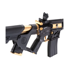 Lancer Tactical [Low FPS] Enforcer Blackbird Skeleton AEG w/ Alpha Stock (Color: Black and Gold)