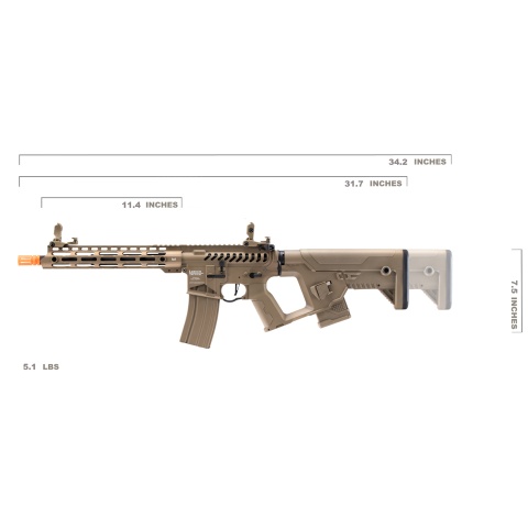 Lancer Tactical [Low FPS] Enforcer Blackbird Skeleton AEG w/ Alpha Stock (Color: Tan)