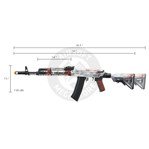 Lancer Tactical AK74 Full Metal Rifle w/ 10.5 inch M-LOK Handguard (Cerakote Color: Asiimov)
