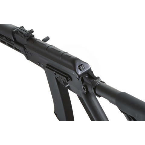 Lancer Tactical AK74 Full Metal Rifle w/ 10.5 inch CNC M-LOK Handguard and Delta Stock (Color: Black)