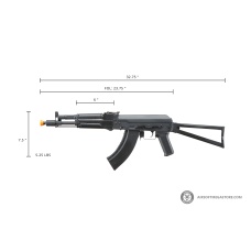 Lancer Tactical x Kalashnikov USA Licensed KR-104S Airsoft AEG Rifle with Triangle Stock (Color: Black)
