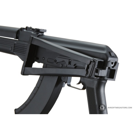 Lancer Tactical x Kalashnikov USA Licensed KR-104S Airsoft AEG Rifle with Triangle Stock (Color: Black)