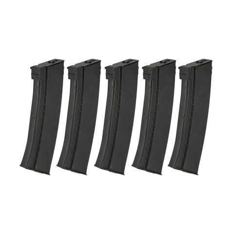 Lancer Tactical Pack of 5 140 Round AK AEG Mid Capacity Magazines (Color: Black)