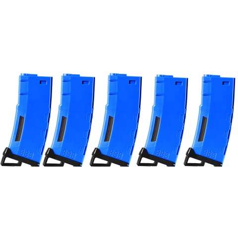 Lancer Tactical 130 Round High Speed Mid-Cap Magazine Pack of 5 (Blue)