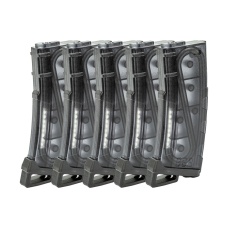 Lancer Tactical 130 Round High Speed Mid-Cap Magazine Pack of 5 (Color: Smoked)