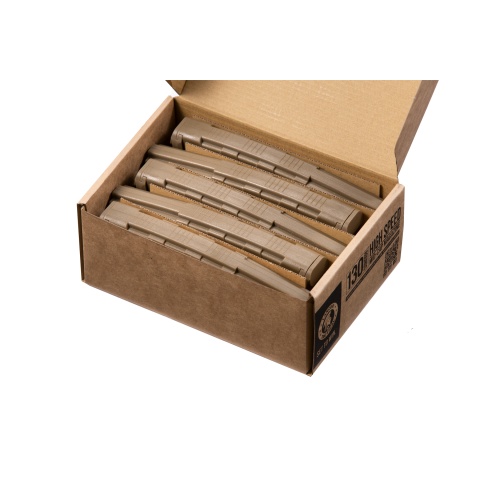 Lancer Tactical 130 Round High Speed Mid-Cap Magazine Pack of 5 (Tan)