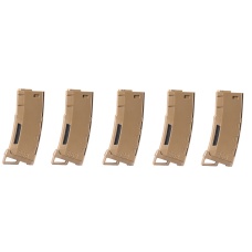 Lancer Tactical 130 Round High Speed Mid-Cap Magazine Pack of 5 (Tan)