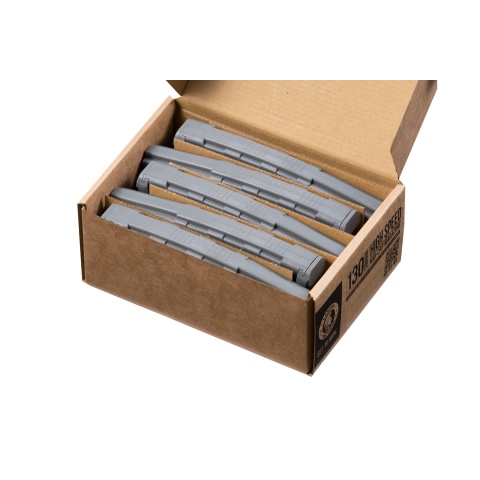 Lancer Tactical 130 Round High Speed Mid-Cap Magazine Pack of 5 (Gray)