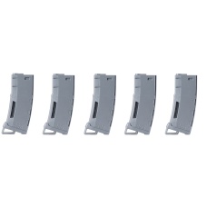 Lancer Tactical 130 Round High Speed Mid-Cap Magazine Pack of 5 (Gray)