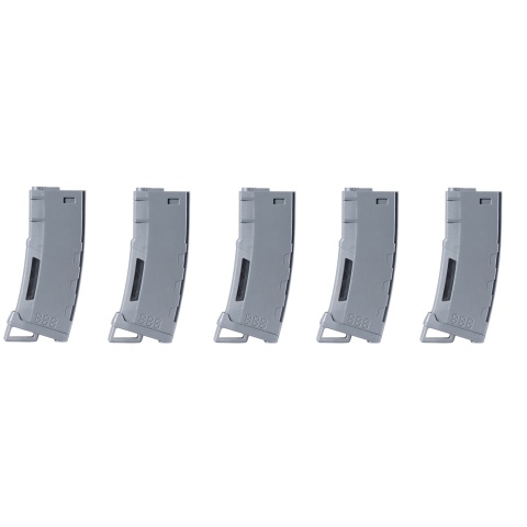 Lancer Tactical 130 Round High Speed Mid-Cap Magazine Pack of 5 (Gray)