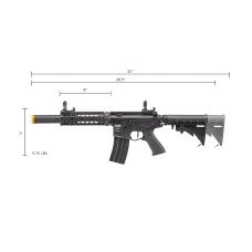 Lancer Tactical Full Metal Legion HPA SD Carbine Airsoft Rifle w/ External Tank (Color: Black)  