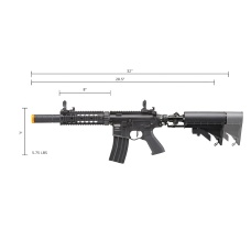 Lancer Tactical Full Metal Legion HPA SD Carbine Airsoft Rifle w/ Stock Mounted Tank (Color: Black) 