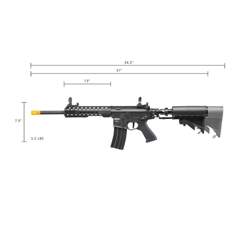 Lancer Tactical Full Metal Legion HPA KeyMod M4 Carbine Airsoft Rifle w/ Stock Mounted Tank (Color: Black) - 