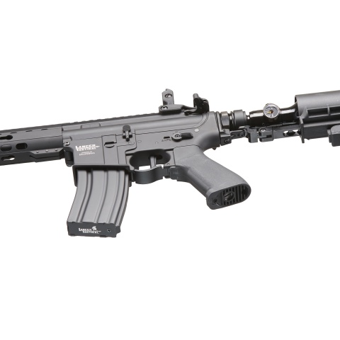 Lancer Tactical Full Metal Legion HPA KeyMod M4 Carbine Airsoft Rifle w/ Stock Mounted Tank (Color: Black) - 