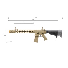 Lancer Tactical Full Metal Legion HPA M4 SPR Interceptor Airsoft Rifle w/ External Tank (Color: Tan)