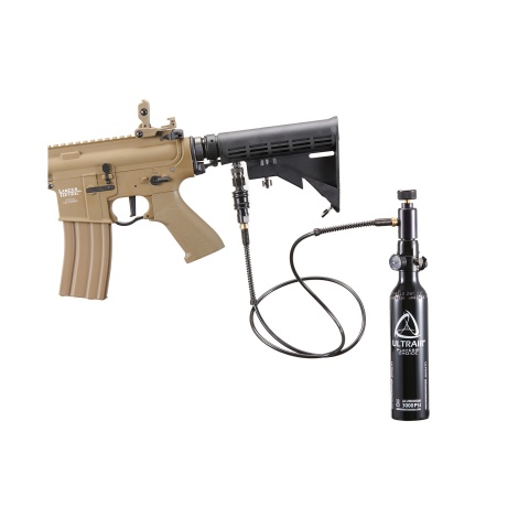Lancer Tactical Full Metal Legion HPA M4 SPR Interceptor Airsoft Rifle w/ External Tank (Color: Tan)
