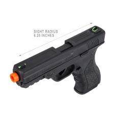 Lancer Tactical Defender LTX-3 CO2 Half-Blowback Airsoft Pistol - BLACK