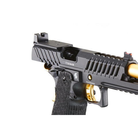 Lancer Tactical Knightshade Hi-Capa Gas Blowback Airsoft Pistol w/ Red Dot Mount (Color: Black & Gold)