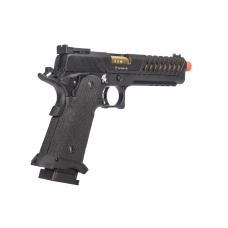 Lancer Tactical Knightshade Gold Barrel Hi-Capa Gas Blowback Airsoft Pistol (Color: Black & Gold)