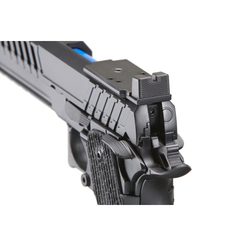 Lancer Tactical Knightshade Hi-Capa Gas Blowback Airsoft Pistol w/ Red Dot Mount (Color: Blue)