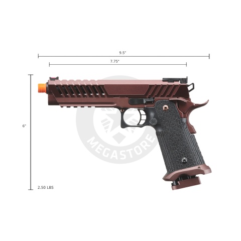 Lancer Tactical Knightshade Hi-Capa Gas Blowback Airsoft Pistol (Color: Black & Bronze)