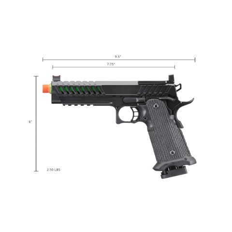 Lancer Tactical Knightshade Hi-Capa Gas Blowback Airsoft Pistol w/ Red Dot Mount (Color: Green)