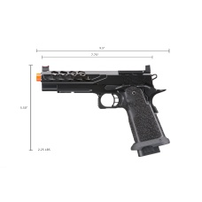 Lancer Tactical Stryk Hi-Capa 5.1 Gas Blowback Airsoft Pistol w/ Red Dot Mount (Color: Black)