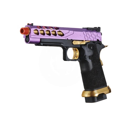 Lancer Tactical Stryk Hi-Capa 5.1 Gas Blowback Airsoft Pistol (Color: Black, Purple & Gold)