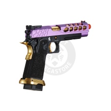 Lancer Tactical Stryk Hi-Capa 5.1 Gas Blowback Airsoft Pistol (Color: Black, Purple & Gold)